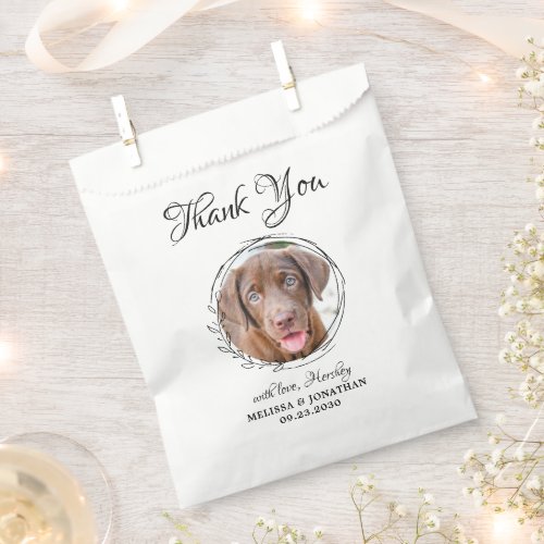 Elegant Pet Photo Thank You Dog Treat Wedding Favor Bag