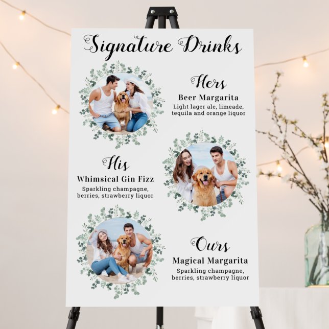 Elegant Pet Wedding Signature Drinks Dog Bar  Foam Board (Creator Uploaded)