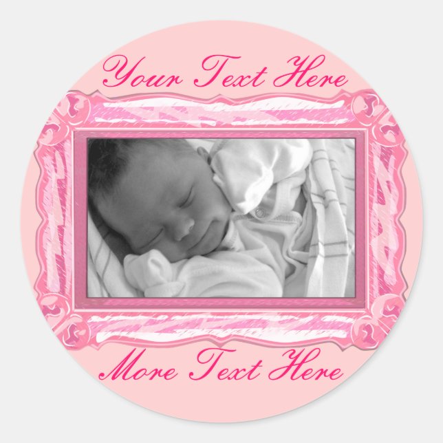 Elegant Petal Pink Frame Stickers (Front)