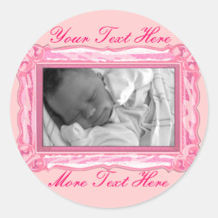 Elegant Petal Pink Frame Stickers