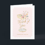 Elegant Petals and Prosecco Bridal Shower Folded Thank You Card<br><div class="desc">Prosecco and Petals theme thank you cards are a beautiful blend of elegance and warmth. Add your own heartfelt message, your guests will feel valued and appreciated for their presence and support. Most lettering is editable - click the "Customize Further" button to edit. Matching items in our store Cava party...</div>