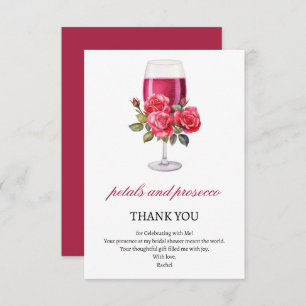 Elegant Petals and Prosecco Bridal Shower Thank You Card