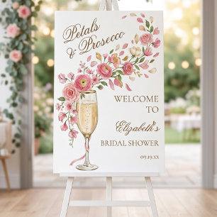 Elegant Petals and Prosecco Floral Welcome Foam Board