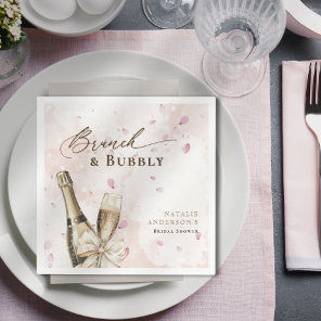 Elegant Petals Brunch & Bubbly Bridal Shower Napkins