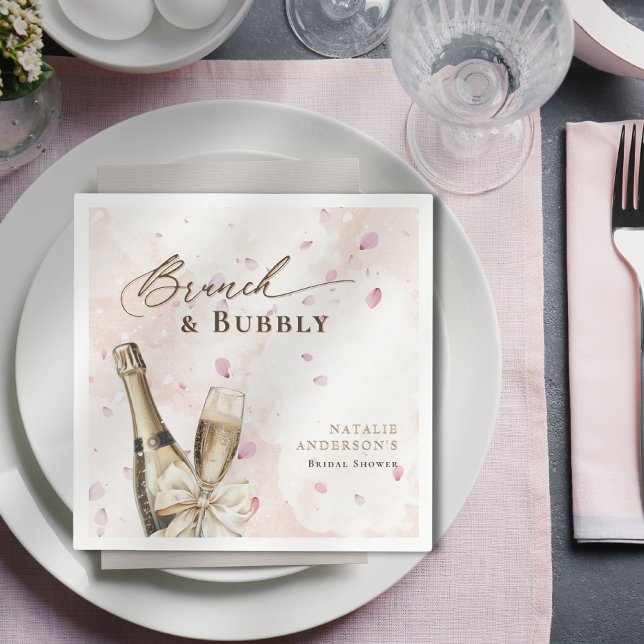 Elegant Petals Brunch & Bubbly Bridal Shower Napkins (Elegant Petals Brunch & Bubbly Bridal Shower Napkins )