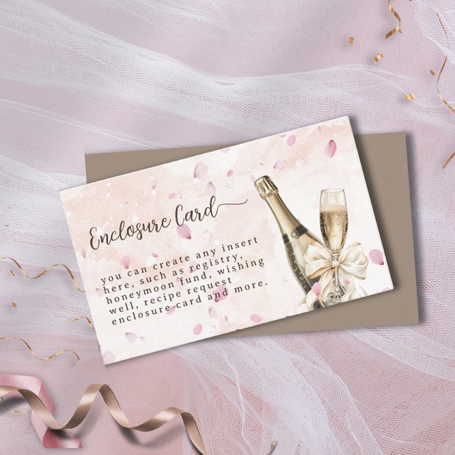 Elegant Petals Bubbly Bridal Shower Enclosure Card (Elegant Petals Bubbly Bridal Shower Enclosure Card)