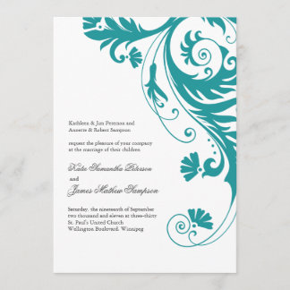 Elegant Petrol Wedding Invitations