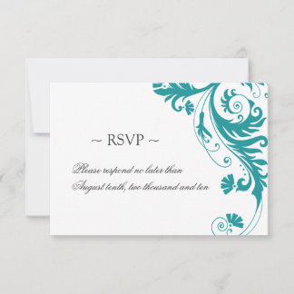 Elegant Petrol Wedding Reply Cards