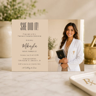 Elegant Pharmacist Photo Invitation