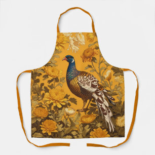 Elegant Pheasant William Morris Inspired Apron