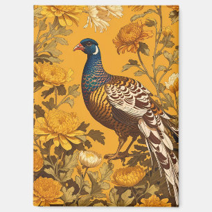 Elegant Pheasant William Morris Inspired Magnet