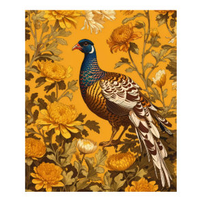 Elegant Pheasant William Morris Inspired Poster