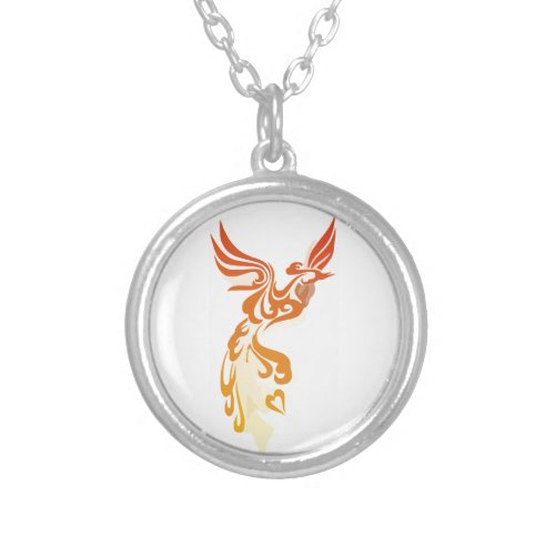 Elegant phoenix silver plated necklace