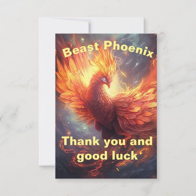 Elegant Phoenix Thank You Card  (Front)