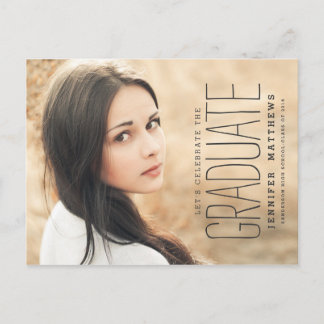 Elegant Photo | 2016 Graduation Party Invitation Postcard