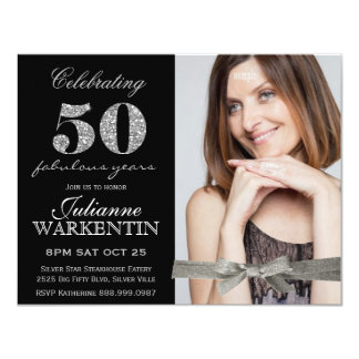 Elegant Photo 50th Birthday Celebration Card
