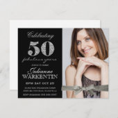 Elegant Photo 50th Birthday Celebration Invitation (Front/Back)
