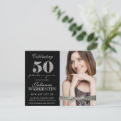 Elegant Photo 50th Birthday Celebration Invitation (Standing Front)