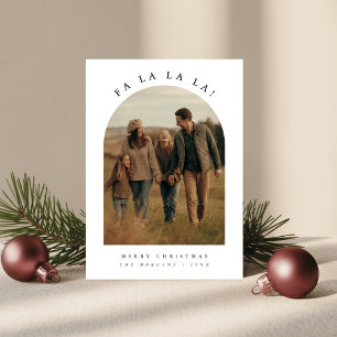 Elegant Photo and Text Fa La La Christmas Card
