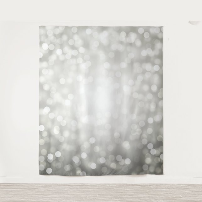 Elegant Photo Backdrop Silver Bokeh Lights (Front)