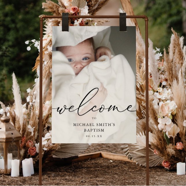 Elegant Photo Baptism Welcome Sign (Creator Uploaded)