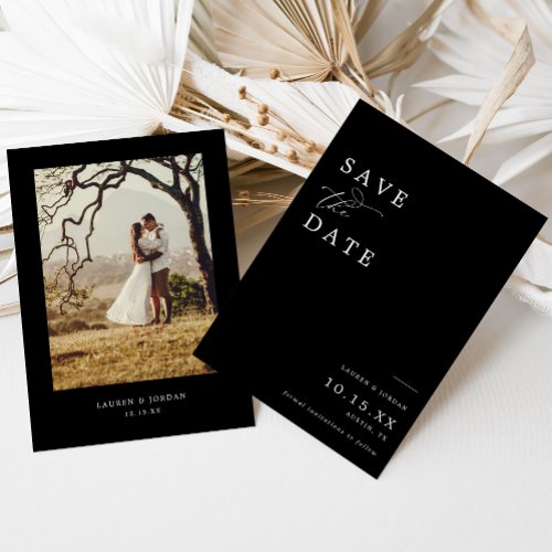 Elegant Photo Black  White Wedding Save The Date