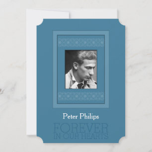 Elegant Photo Blue Template Memorial Funeral