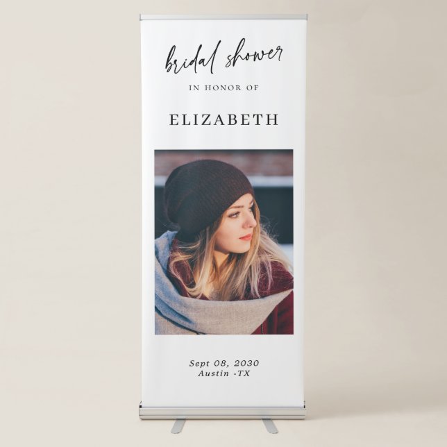 Elegant Photo Bridal Shower Welcome Banner  (Front)