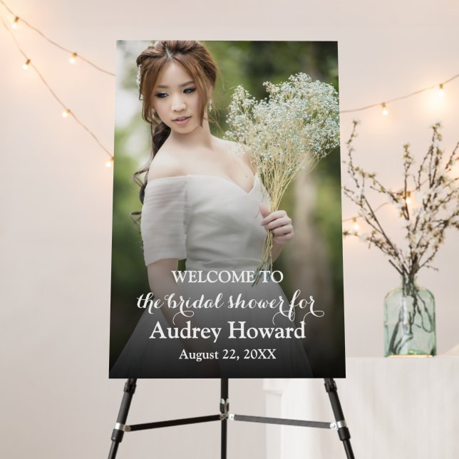 Elegant Photo Bridal Shower Welcome sign (In Situ (Stand))
