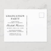 Elegant Photo Burgundy Graduation Party Invitation Postcard (Back)