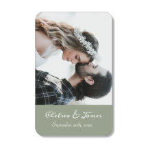 Elegant Photo Calligraphy Sage Green Wedding