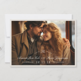 Elegant Photo Calligraphy Wedding Save The Date