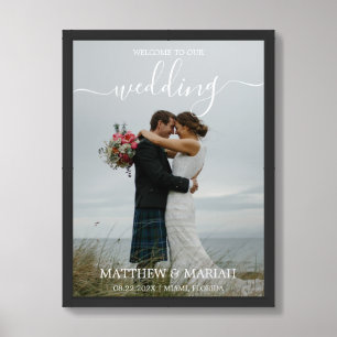 Elegant Photo Calligraphy Wedding Welcome sign