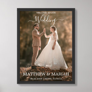 Elegant Photo Calligraphy Wedding Welcome sign