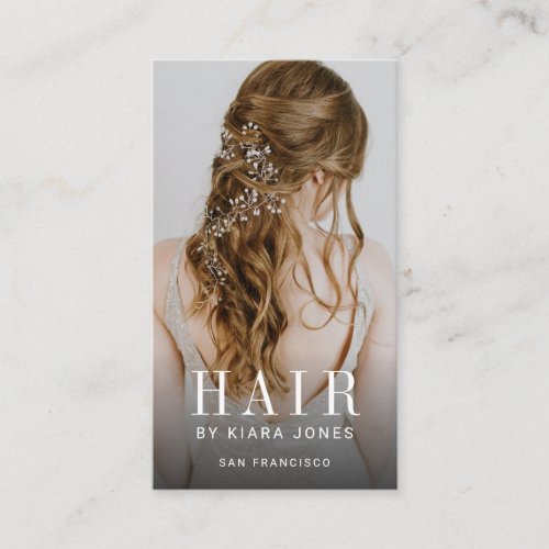 Elegant Photo Cascading Hair Hair Stylist Business Card