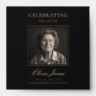 Elegant Photo Celebration of Life Funeral Envelope