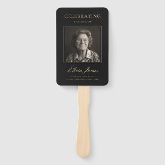 Elegant Photo Celebration of Life Funeral Hand Fan