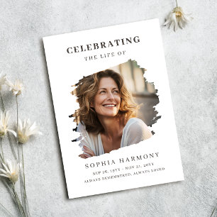 Elegant Photo Celebration of Life Funeral Invitation
