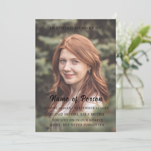 Elegant Photo Celebration of Life Funeral Program (Standing Front)