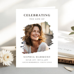Elegant Photo Celebration of Life Funeral Program