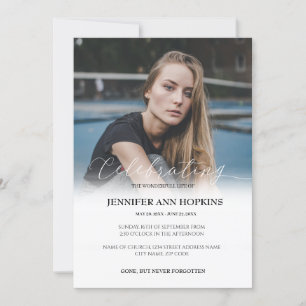 Elegant Photo Celebration of Life Invitation