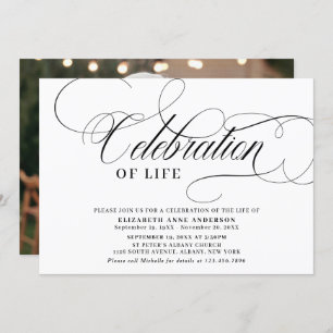 Elegant Photo Celebration Of Life Invitation