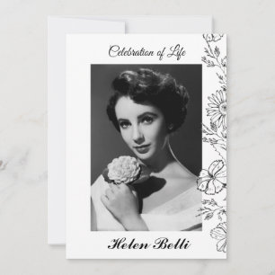 Elegant Photo Celebration of Life Memorial funeral Invitation