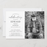 Elegant Photo Celebration of Life Memorial funeral Invitation<br><div class="desc">Celebration of life Funeral memorial invitation featuring modern elegant typography. Easily customize the celebration of life template with your own details and photograph of your loved one</div>