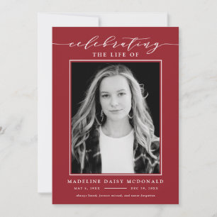 ELEGANT PHOTO CELEBRATION OF LIFE MEMORIAL FUNERAL INVITATION