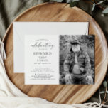 Elegant Photo Celebration of Life Memorial funeral Invitation<br><div class="desc">Celebration of life Funeral memorial invitation featuring modern elegant typography. Easily customize the celebration of life template with your own details and photograph of your loved one</div>