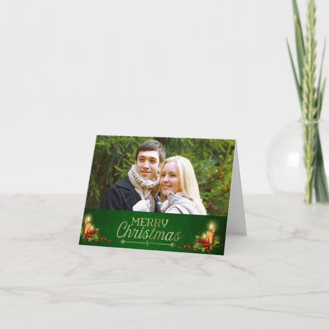 Elegant Photo Christmas Card (Front)