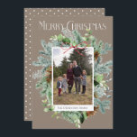 Elegant Photo Christmas Greenery Greeting Card<br><div class="desc">Celebrate the season with this beautiful watercolor greenery greeting card.
Photo courtesy of https://maeganbartell.wixsite.com/graciemaephotography</div>