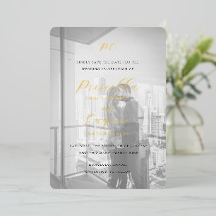 Elegant Photo Classic Wedding Save the Date Foil Invitation