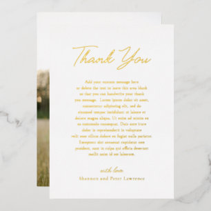 Elegant Photo Classic Wedding Thank You Card